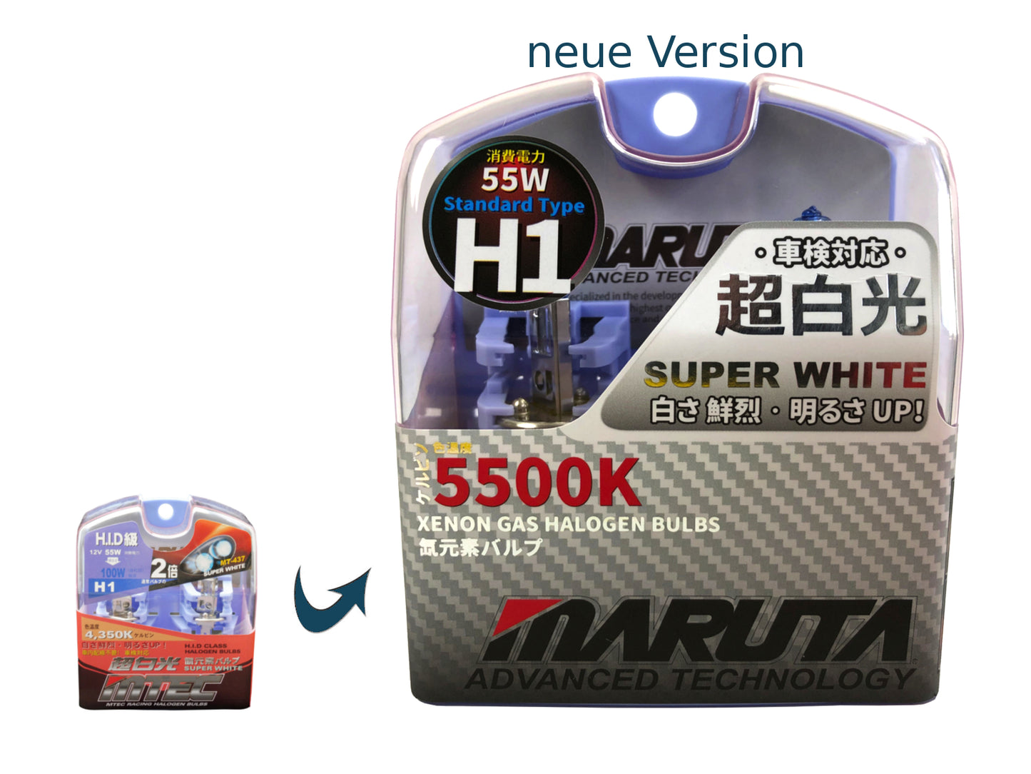 MARUTA SUPER WHITE H1 12V 55W Halogenlampe für Scheinwerfer, Fernlicht, 5500K Xenon-Effekt, langlebige Xenon-Gas Birne mit hochwertigem Quarzglas & Straßenzulassung (ECE Prüfzeichen) - Bild 8